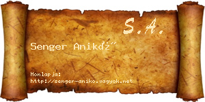 Senger Anikó névjegykártya